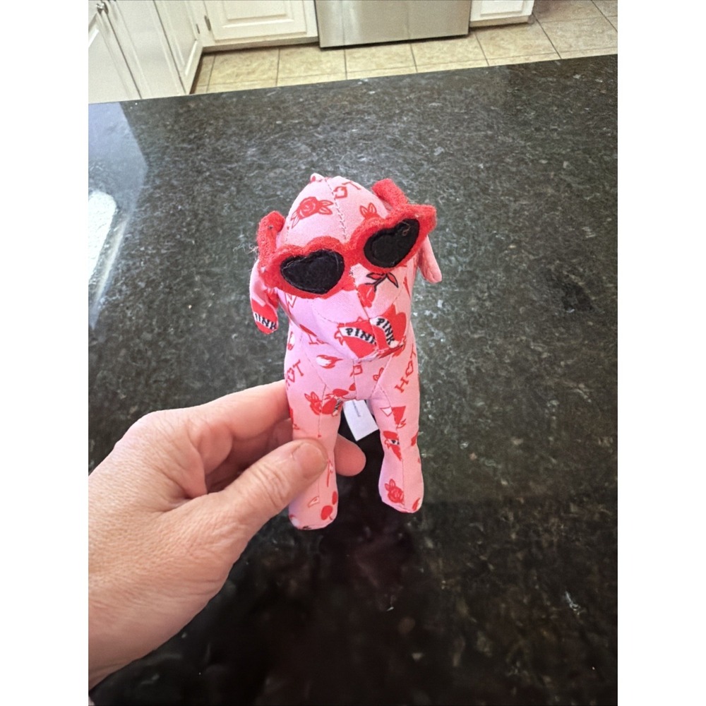 Victoria Secret Pink Mini Plush Dog With Sunglasses Valentines Day 2025‎ Cherry